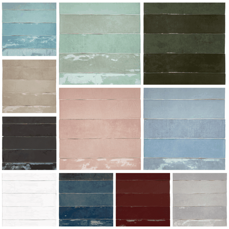 Revoir Paris ATELIER WALL glossy – Blank vægflise 25x6,2 cm – 11 farver