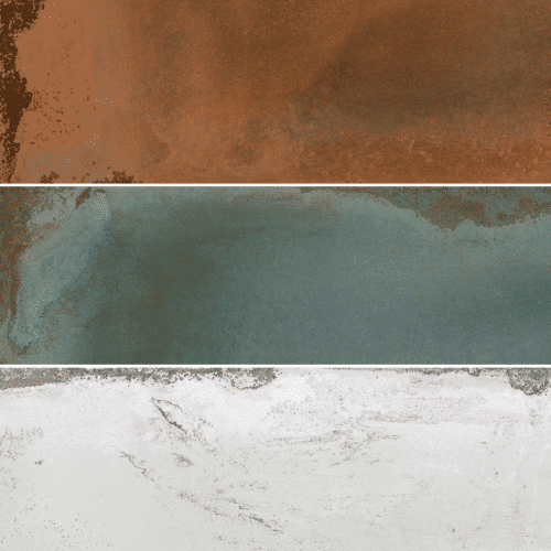 Geotiles Galio – Metallook Fliser - 60×120 & 120×120 cm | Farver: Blanco, Turquesa, Oxido